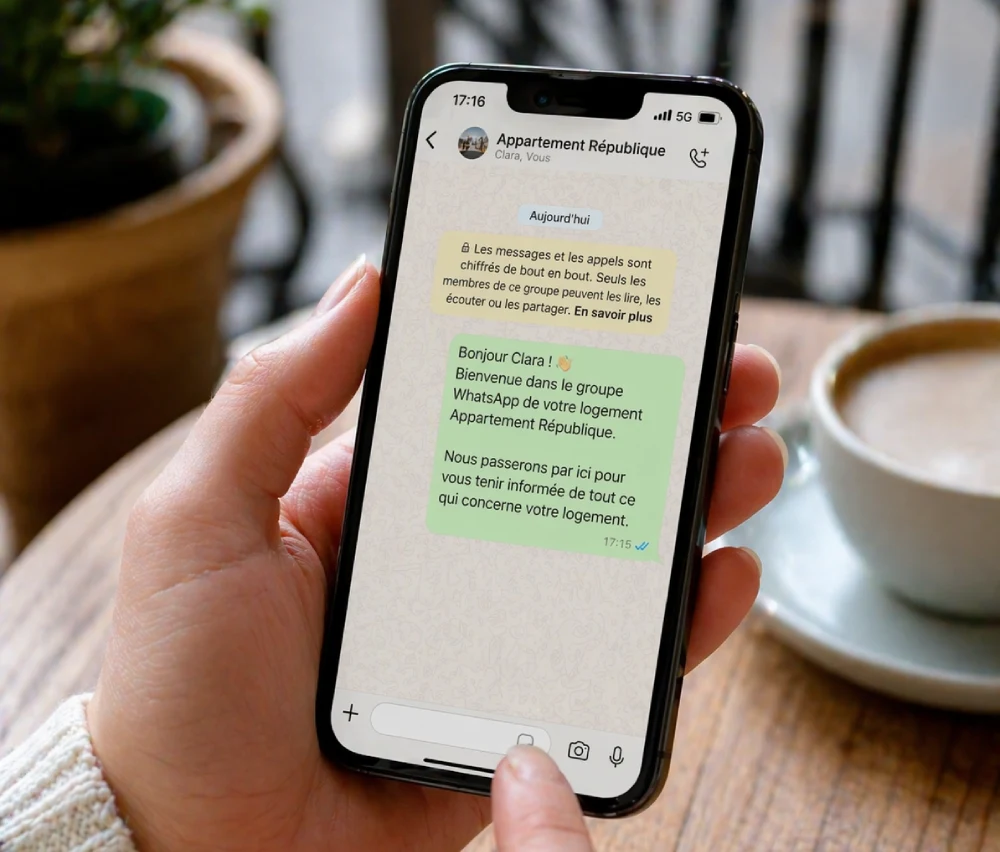 Groupe whatsapp avec propriétaire d'un logement