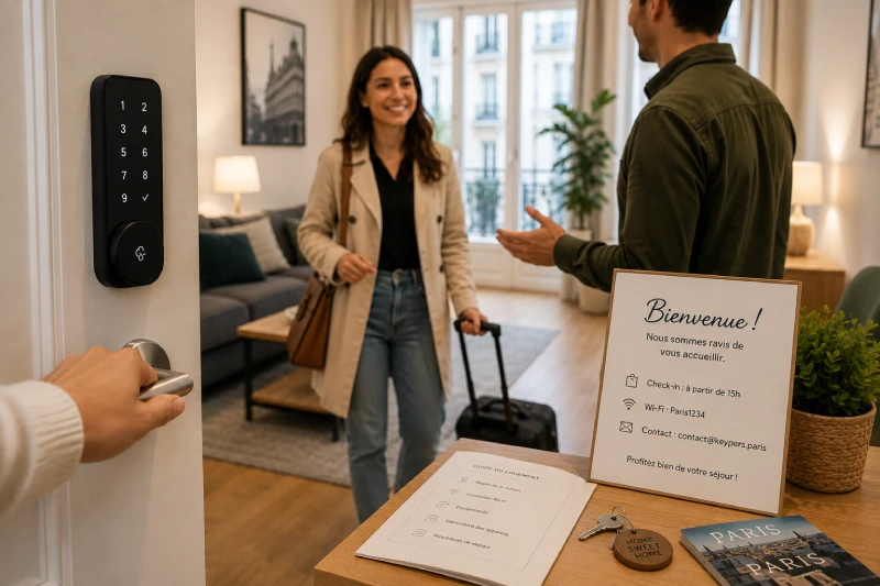 Checkin dans un appartement airbnb à Paris