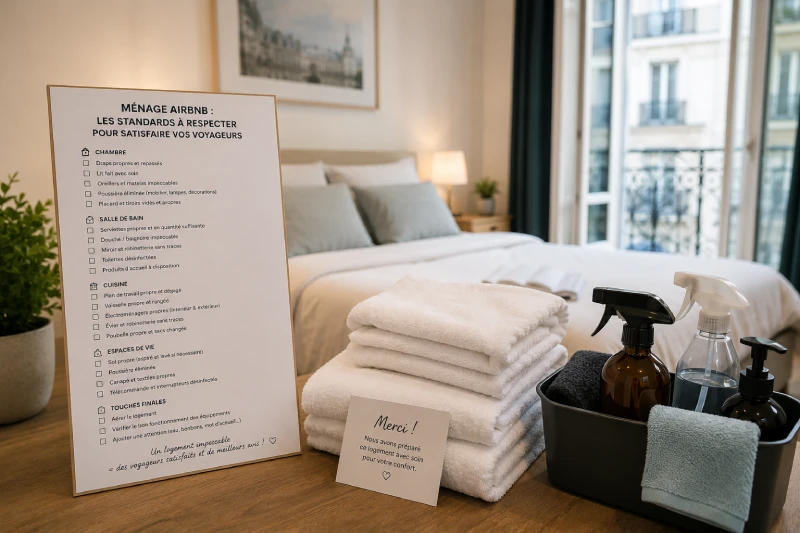 Service de ménage dans un appartement en location Airbnb à Paris