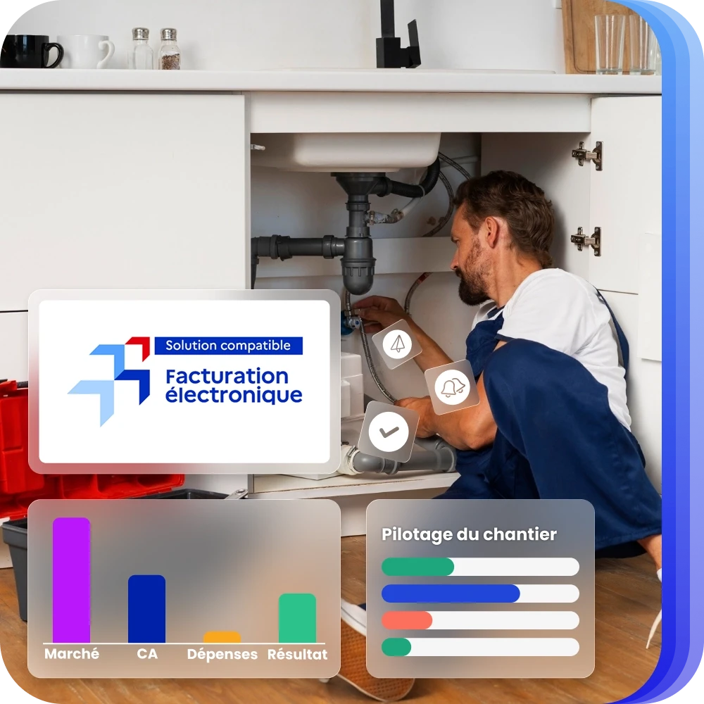 Plombier réparant une fuite
